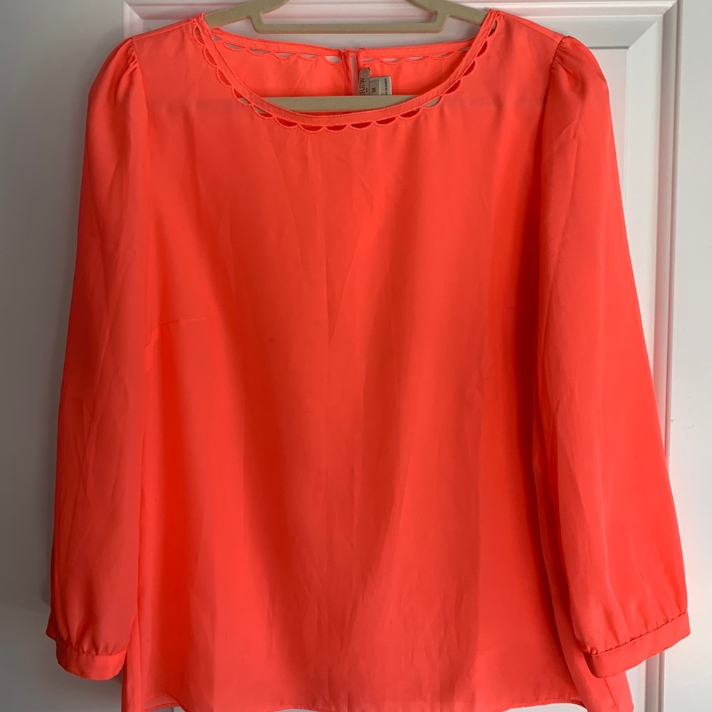 Jcrew Scallop Neck Blouse